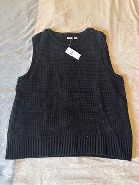 NWT GAP Women’s Crochet Black Textured Knit Sweater Top